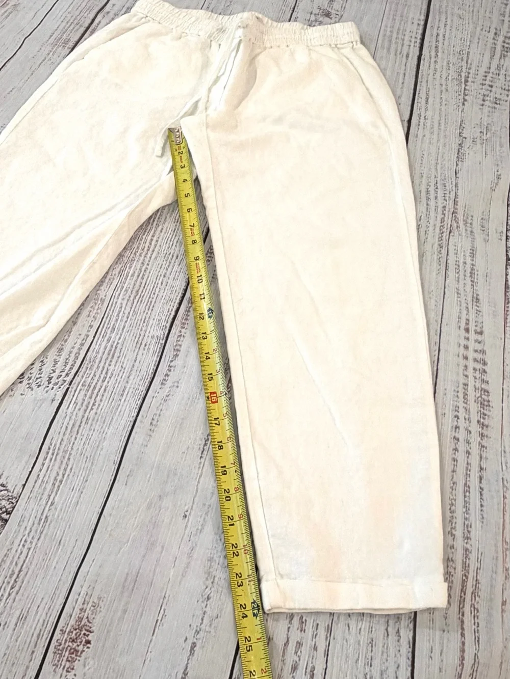 J.Crew Linen-Cotton Drawstring White Pant For Women  Size 6 Lightweight